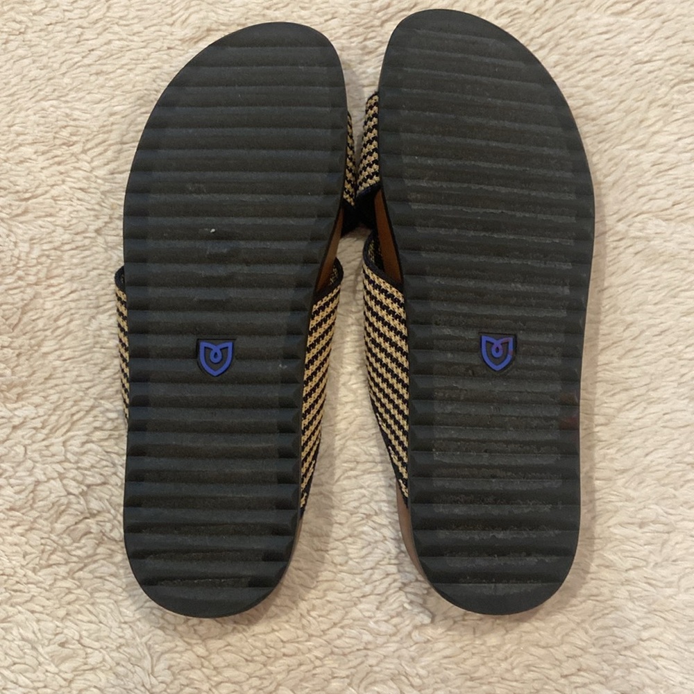Rothy’s Crossover Sandals – Black & Tan Woven, Size 11 - Picture 6 of 7